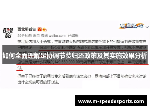 如何全面理解足协调节费归还政策及其实施效果分析